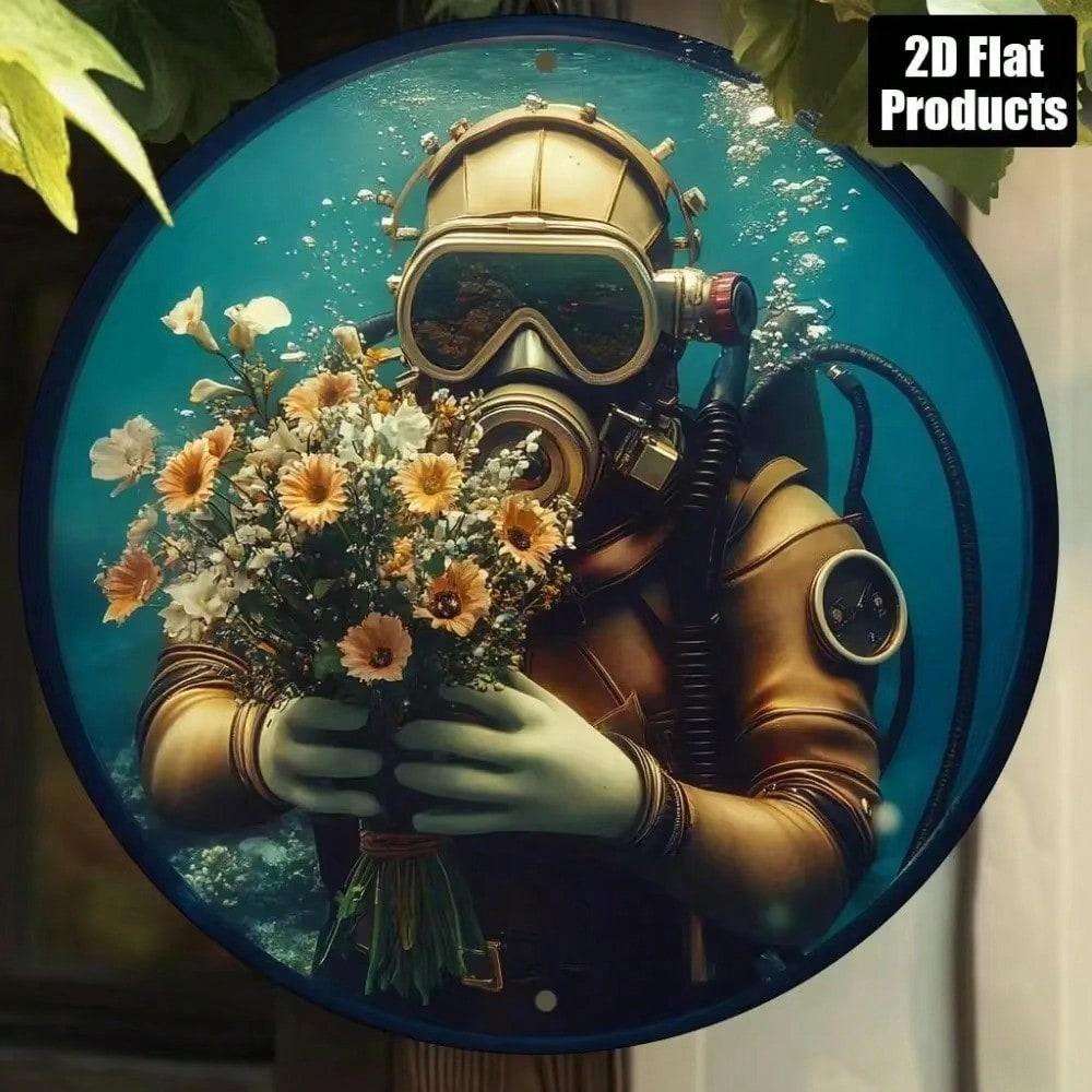 

Vintage Round Tin Sign Retro Metal Poster Art Nostalgic Home Office Wall Decor 20x20 різнокольоровий