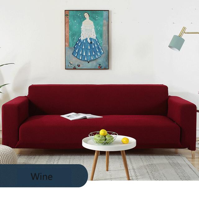 Jednobarevné potahy na pohovku do obývacího pokoje Polyester Moderní elastické potahy na rohy pohovky Návleky na křeslo Chránič křesla 1/2/3/4místný