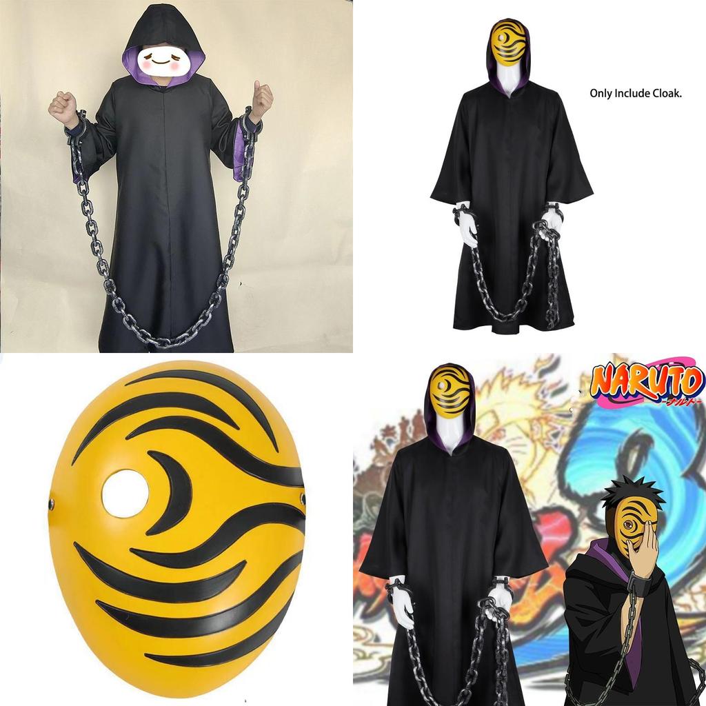 Set Costume Naruto Akatsuki Tobi Uchiha Obito Pentru Cosplay Și Halloween