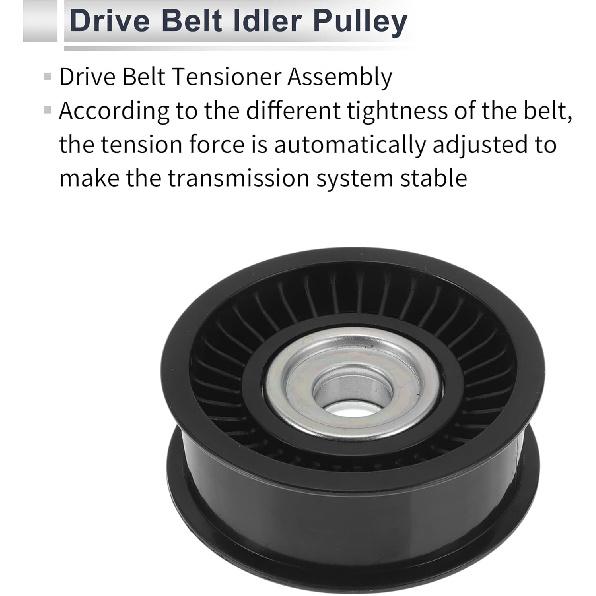 Drive Belt Idler Pulley for Land Rover Range Rover Sport 2009-2019 Serpentine Tensioner Pulley Idler No.LR039516/AJ813564/LR010725 Black 1 Pcs