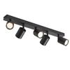 Ceiling Light - NETTLIFE - GU10 - Black - Metal - 5 Adjustable Bulbs 350°