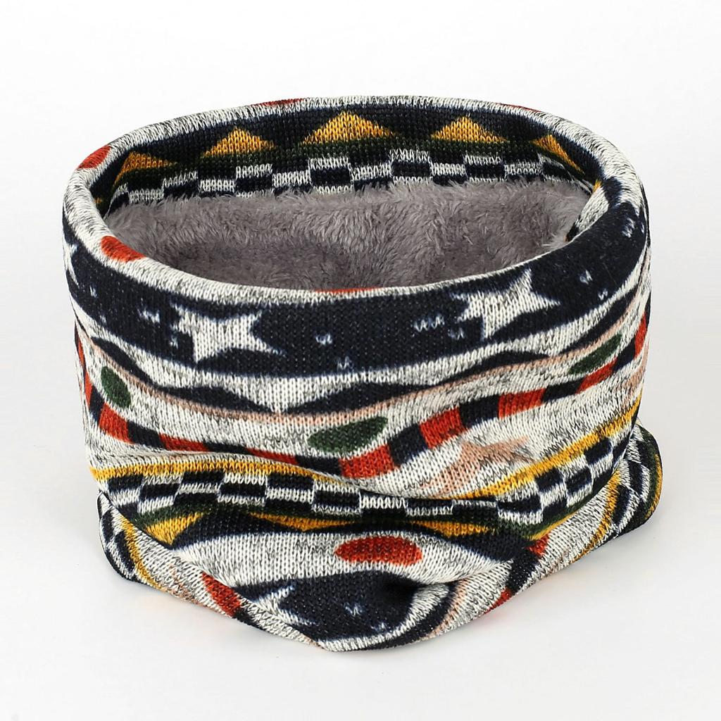 Autumn Winter New Women Printing Knit Neck Cover Warm Ring Scarf Female Fashion Fleecing Neckerchief Spring Wind Protection Men