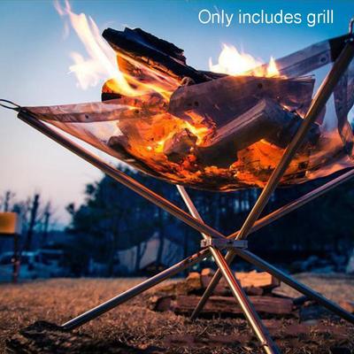 Foyer Portatif Durable Extérieur Camping BBQ Cheminée en Maille Rack Acier Jardin Arrière Feu Assemblage Rapide Filet Brasero Camping Filet