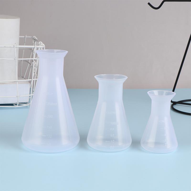 1Pc 50/100/250Ml Plastic Erlenmeyer Flask Narrow Neck Conical Triangle Flask Chemistry Laboratory Analysis Instrument