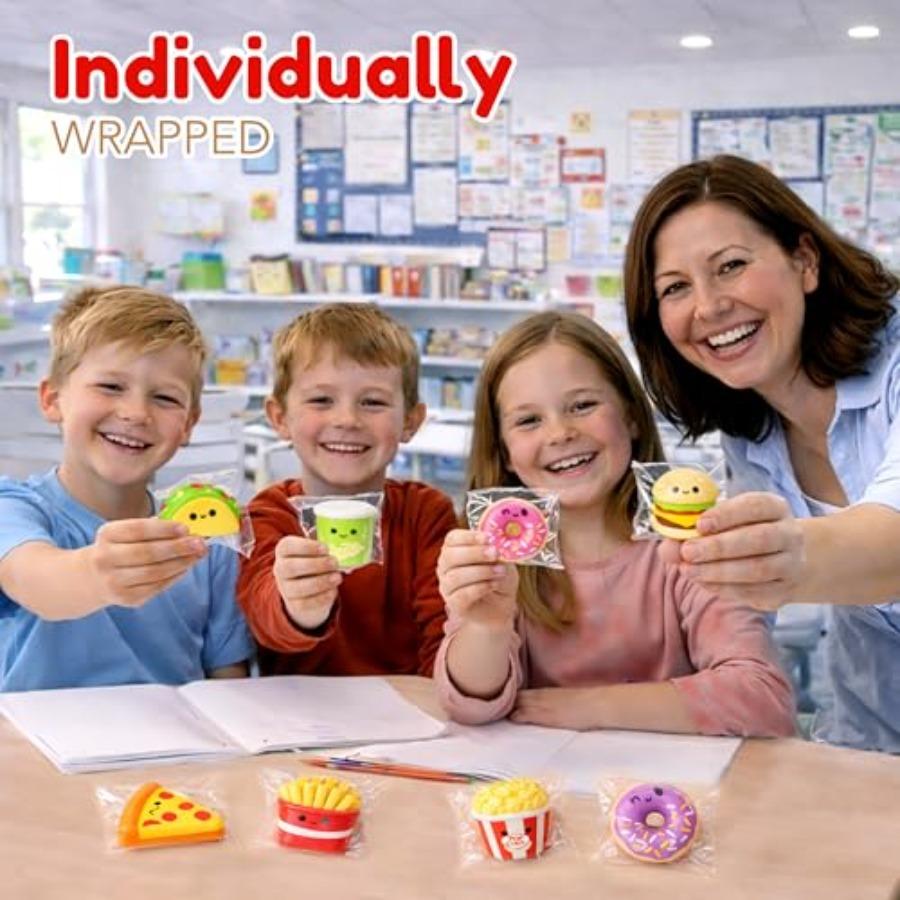 24 Pack Fast Food Squishy Toys For Bulk Slow Rising Individually Wrapped Small 1.5-2.25" Squishies, Easter Egg Filler Stuffers