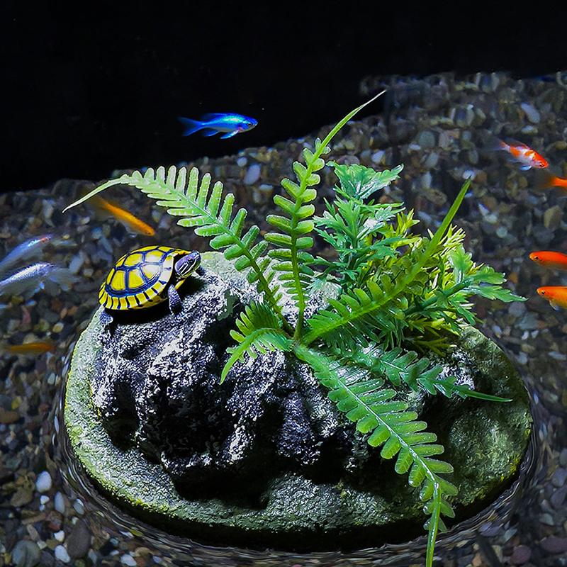 Suspended Island Fish Tank Decorative Creative Floating Stone Simulation Plants Caverns Crafts Ornaments Aquarium Accessories