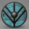 Blue Viking Shield Norse Wooden Round Shield Medieval LARP Cosplay Wall Decor