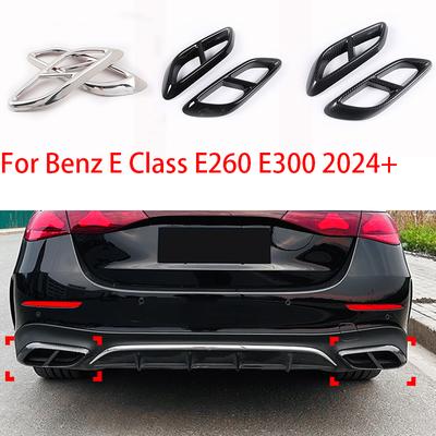 For Mercedes Benz E-Class W214 2024+ E260 300 ABS Car Rear Exhaust Muffler Pipe Cover Trim Tail Throat Frame