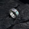 Rotatable Plated Color Star Moon Ring 8mm Wide 304 Stainless Steel Standard US Size