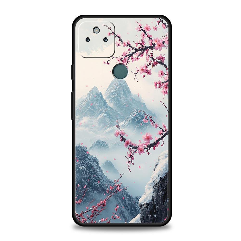 Pink Sunset Mountain Phone Case Cover for Google Pixel 10 9 8 7 6 9A 8A 7A 6A Pro Shockproof Soft TPU 9 Pro XL Shell Capas Coque