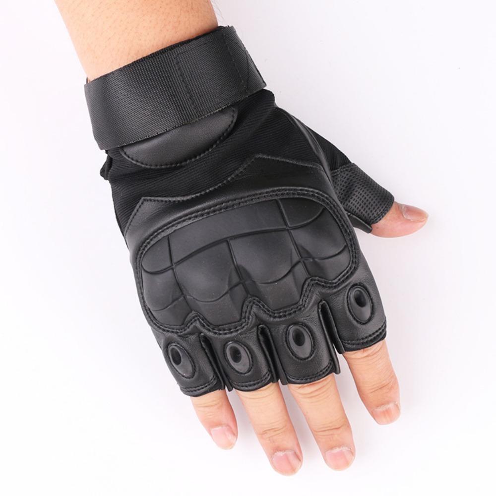 Outdoor Tactical Half Finger Gloves Field Training Sports Riding Mountaineering Non-Slip Motorcycle Full Finger Touch Screen Leather Gloves