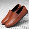 Fashion Summer Mens Loafers Breathable Lightweight Business Casual Shoes Fashion Genuine Leather Driving Shoes for Men Zapatos De Hombre