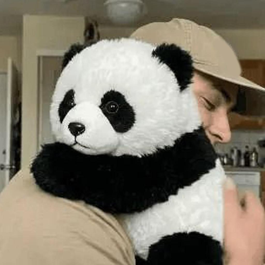 Panda Plush Doll Realistic Tabletop Pandas Plush Toy Cute Stuffed Animal Doll Collectible Home Decoration for Men Women Adults