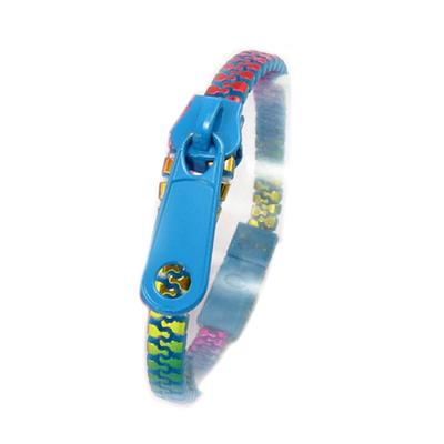 [R3979] - Blue 'Zip' Resin Bracelet - 6 Mm