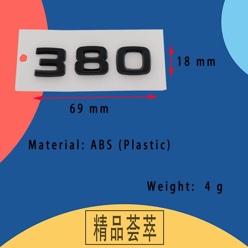 3D Premium 380 Letters for car Fender trunk Rear Bonnet Decal Emblem Badge Sticker