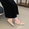 2025 höst nya spetsiga med rosett inre höjd pendling temperament dam enkel skor