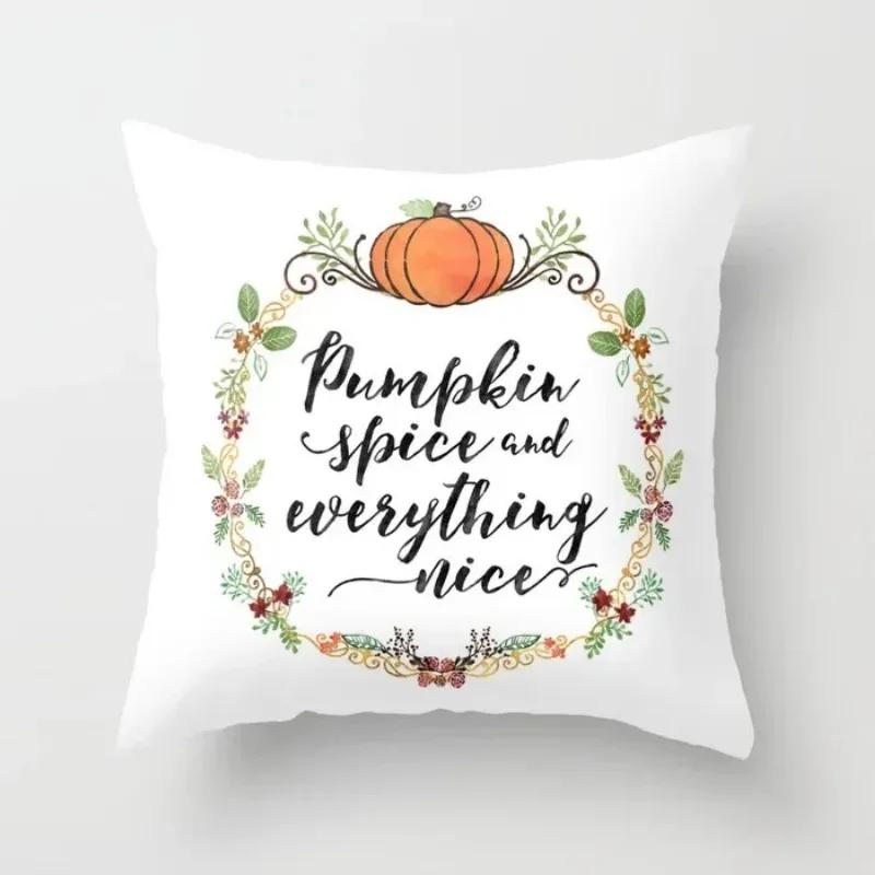 Pumpkins Cushion Cover Happy Halloween Pillow Covers Cartoon Home Decor Soft Peach Skin for Sofa Bed Decorative Cases 45x45cm