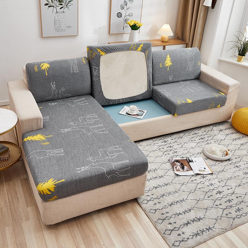 Elastischer Chaiselongue-Sofabezug, Sofakissenbezug, Sofasitzbezug, Sofabezug, All-Inclusive, Vier Jahreszeiten, Universal