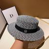Sombreros de Copa Británicos de Espiga para Mujer de Primavera y Verano Sombreros de Sol para la Playa Protección Solar Sombreros de Sol de Playa Sombreros de Copa Casuales de Vacaciones