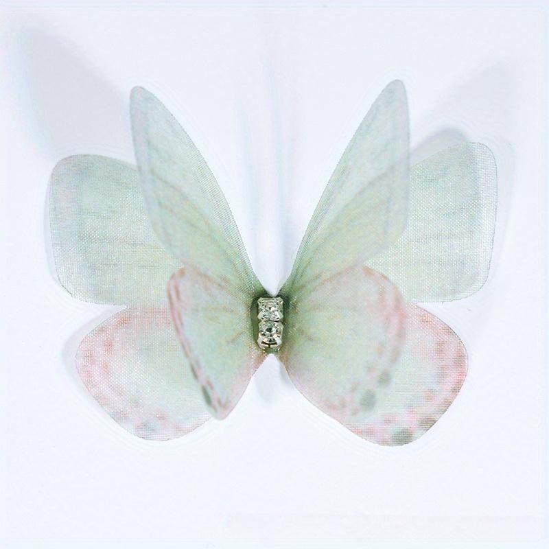 50pcs Mini Fabric Craft Butterflies 3D Simulation Pastel Butterfly Decorations for DIY Crafts Headdresses and Home Decoration.