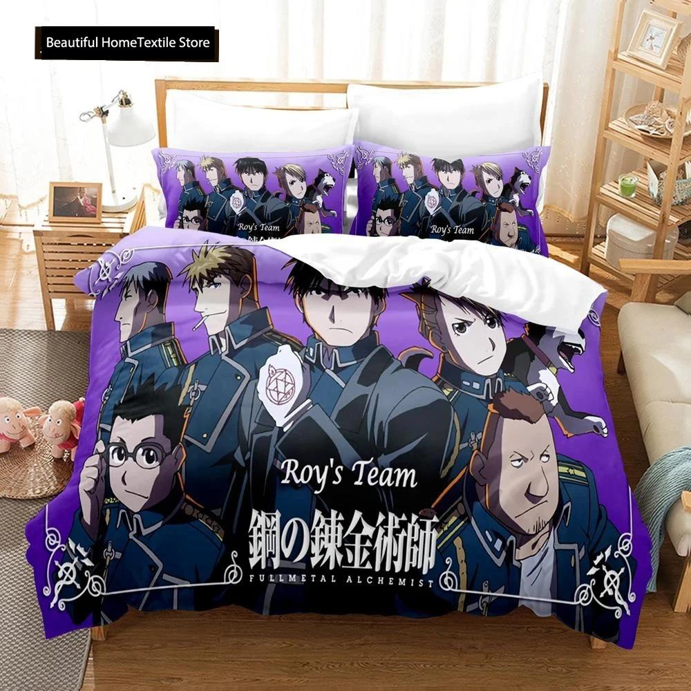 Fullmetal Alchemist Anime Bedding Set Duvet Cover Single Twin King Size Comforter Home Textile Bedroom Decor