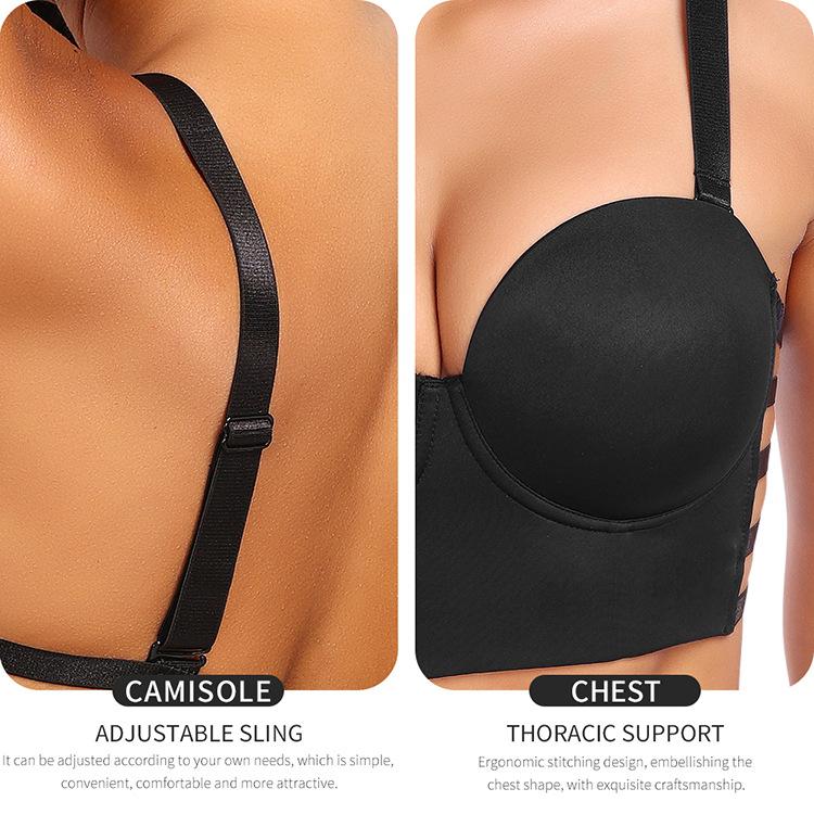 Sexy Strappy Bondage Push Up Bra, Seamless Molded Cup Shaping Invisible Lingerie for Women