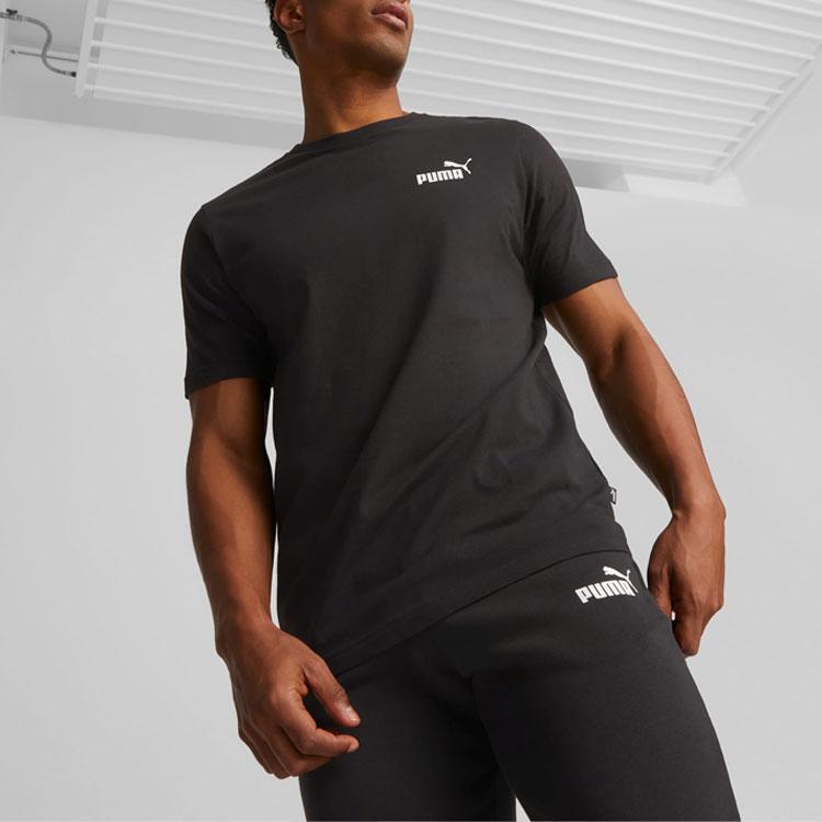 Puma Essentials Small Logo Tee Men Tops Black 586668-01