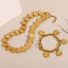 MamacitaSlay 316L Stainless Steel Flower Necklace Bracelet Party Waterproof 18K Gold Plated Jewelry Set Women's Elegant Gift