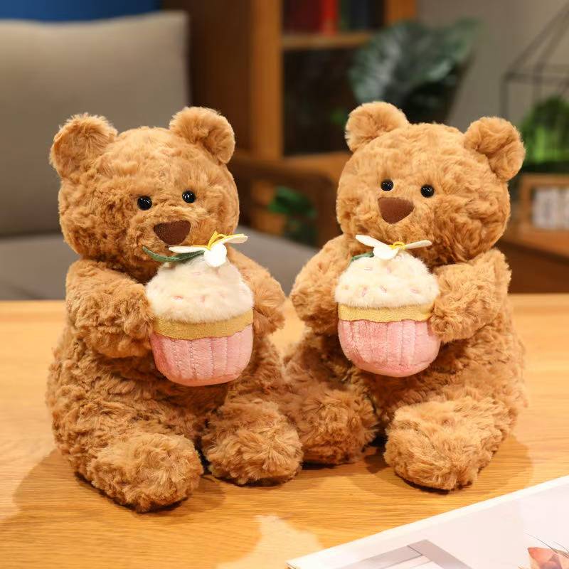 Kawaii Healing Cake Bear Plush Toy Cartoon Anime Stuffed Doll Pillow Cute Soft Birthday Gift for Children