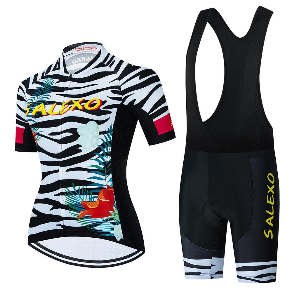 Women's Cycling Suit, Summer Short-sleeved Cycling Jersey, Tour De France Breathable Mountain Bike Suit Set