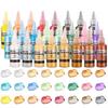 Marie 25 Colori 50ml Pittura Acrilica Metallica Pigmenti Ricchi Brillanti Perlescenti con Flacone Materiale Scolastico Cancelleria
