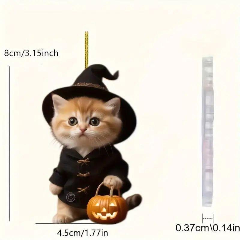 Acrylic Pumpkin Colorful Cat Auto Decoration Playful Cartoon Style For Your Interior Car
