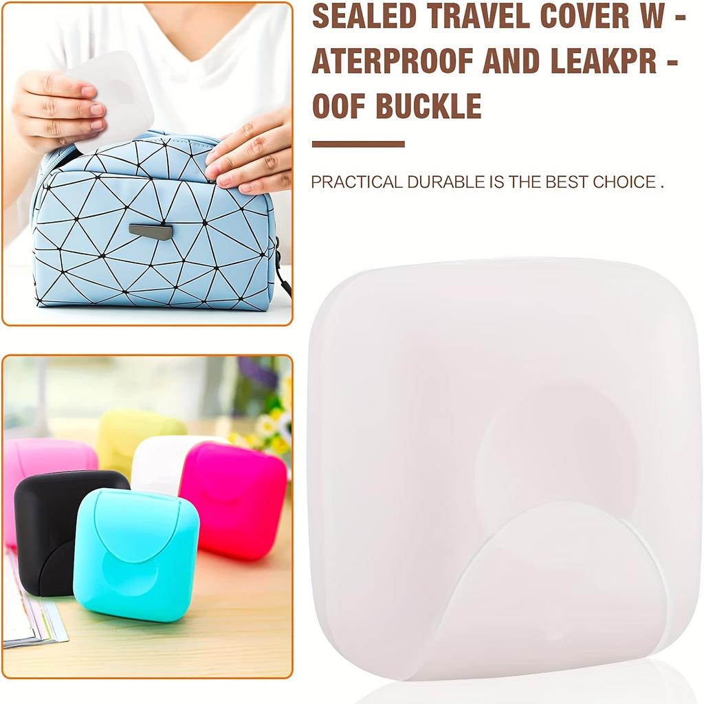4 small size plastic soap box holder, soap container box, household outdoor hiking and camping soap box, 2.75 * 2.75 inch transparent color box.