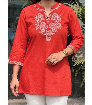 Women Designer Cotton Top Tunic Kurta Top