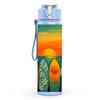 1PC Retro Beach Surfboard Sunset Ocean Print 750ml Color Plastic Sports Water Bottle Leakproof Flip Straw Lid Suitable for Sports Office Home Use