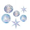 6 Pieces Iridescents Snowflake And Star Honeycomb Party Supplies Decorations Accesspry for Ceiling Hanging Ornament