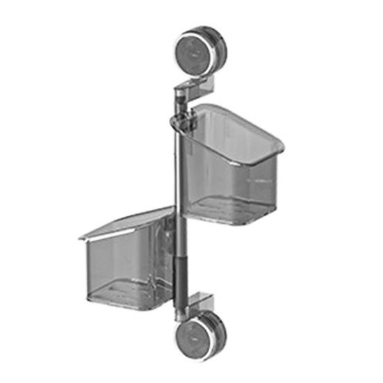 Suction Cup Storage Rack with Drainage Holes Large Capacity Rotating