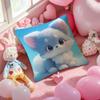 Cute Cured Animals Pictures Lovely Pillow Case Anti-Dustmite Pillowcase Invisible Zipper Silky Short Plush Sofa Cushion Cover