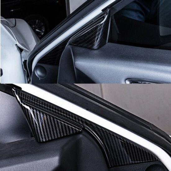 Carbon Fiber 2X Front A Pillar Triangle Cover Trim For Mazda 6 Atenza 2020-2022