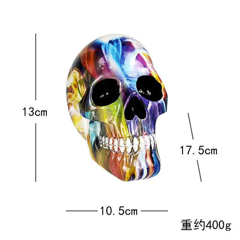 Colorful Skull Statues Home Decor Skull Resin Figurine Living Room Bedroom Office Decoration Artwork Decor Sculpture Room Decor