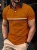 Europäisch Amerikanischer Stil Herren Sommer Polohemd Gestreiftes Sport T-Shirt Kurzarm Umlegekragen Top