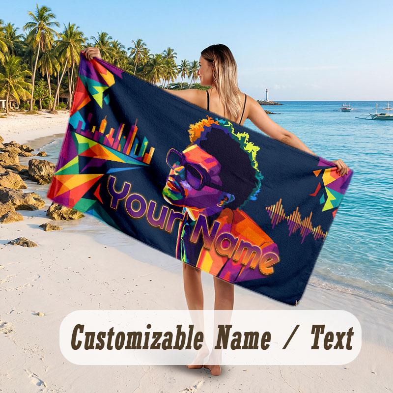 Custom Name Large Beach Towel,The Weeknd Quick Absorbent Towel For Outdoor Travel Poolside