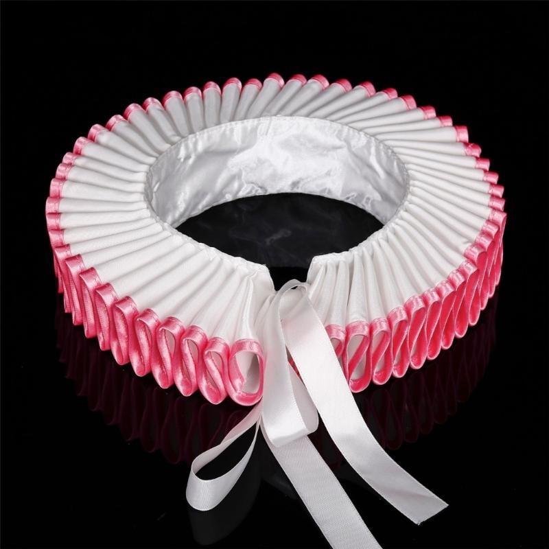 Vintage Renaissances Elizabethan Ruff Collar Victorian Edwardian Costume Neck Ruffle for Halloween Masquerades Cosplay