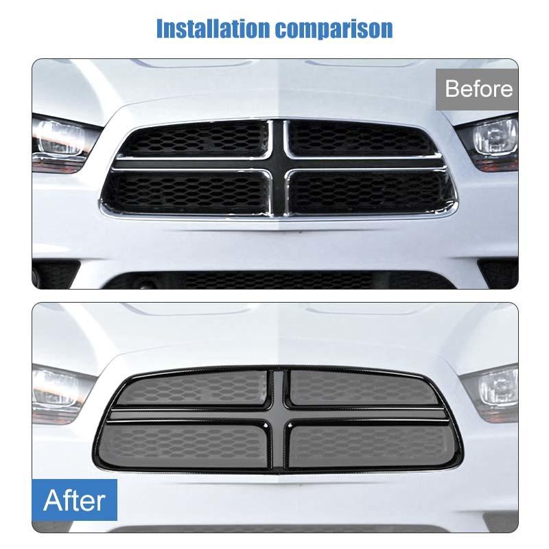 Car Front Hood Air Inlet Grille Ring Cover Protective Sticker For Dodge Charger 2011-2014 Car Accessories