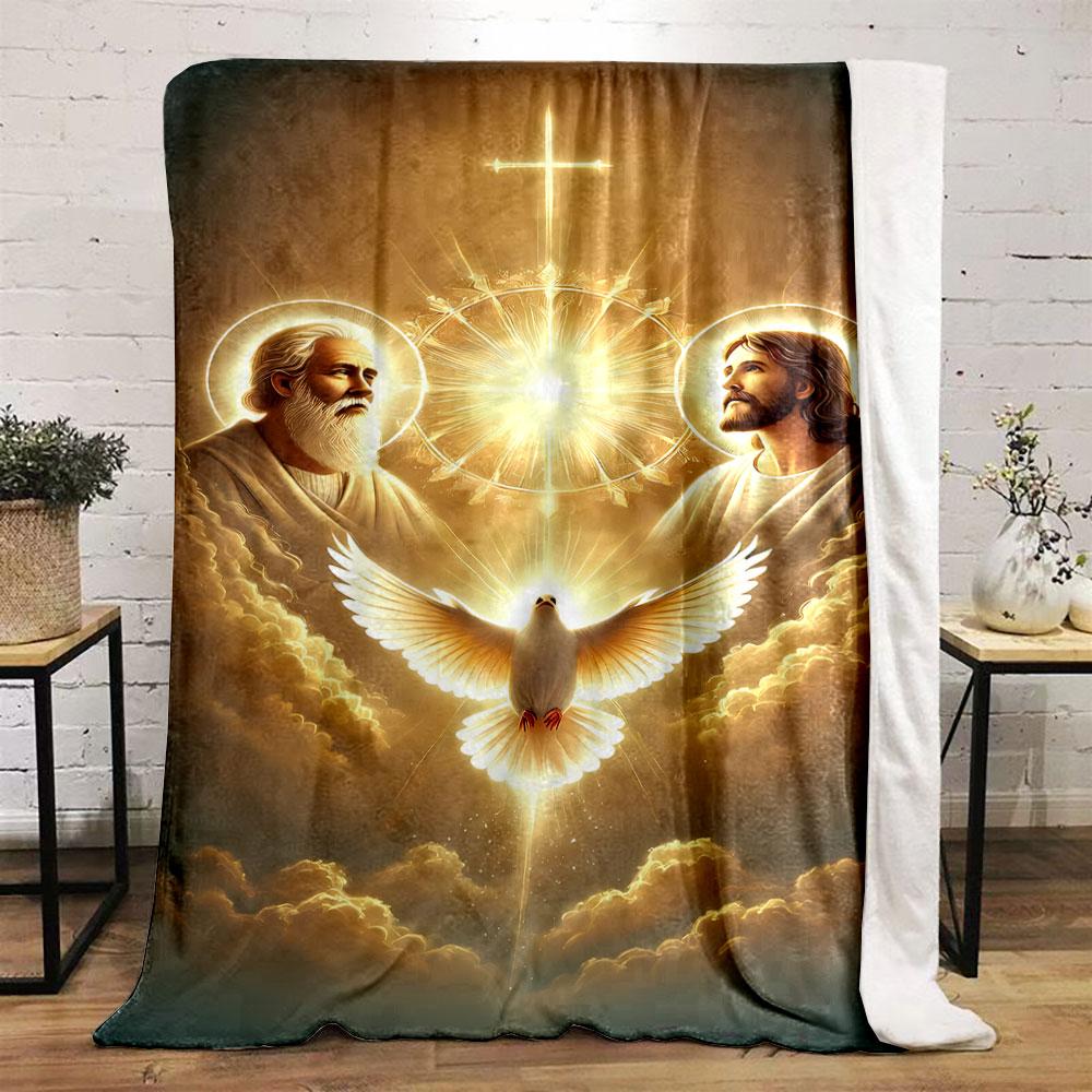 Holy Trinity Dove Blanket Printed Blanket for Living Room Bed Couch lunch break Soft Cozy Blanket for Friend's festival Gift
