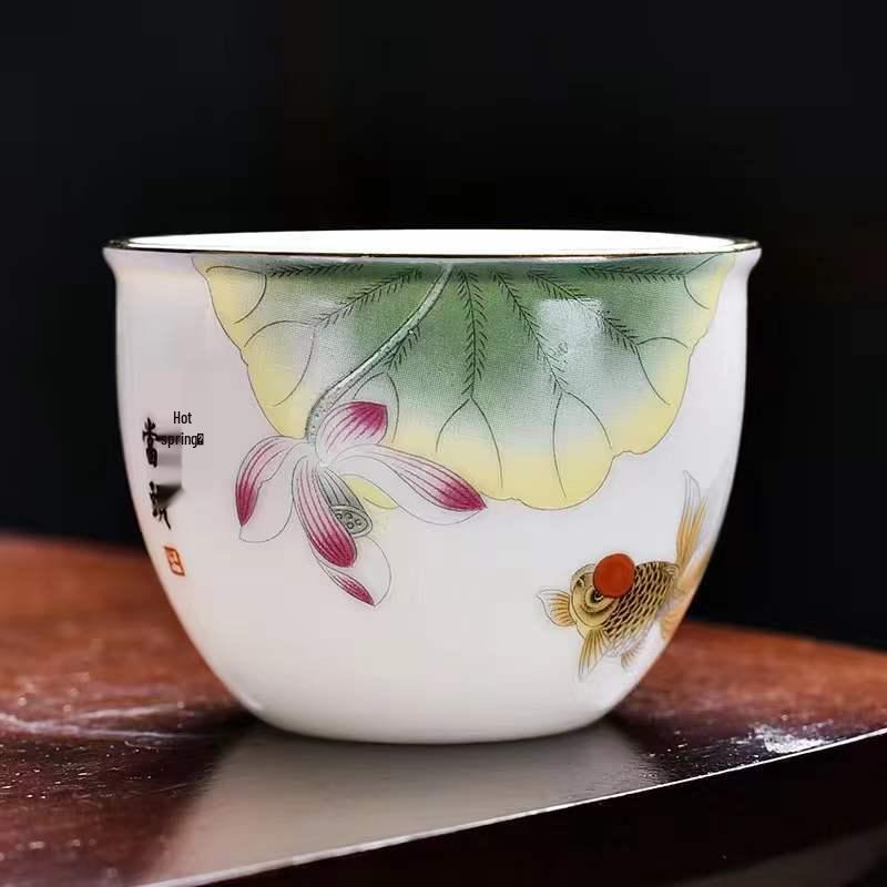 Sheep Fat Jade Porcelain Teacup: Chinese Ceramic Master Cup for Tea Tasting