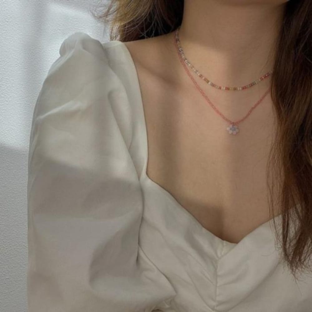 

[Onoma] Onm Flower Bead Rainbow Camellia 4 Type Flower Daisy Beads (12092652) pink