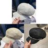 Pearl Chain Lace Octagonal Hat With Wide Brim For Sun Protection And Fashion