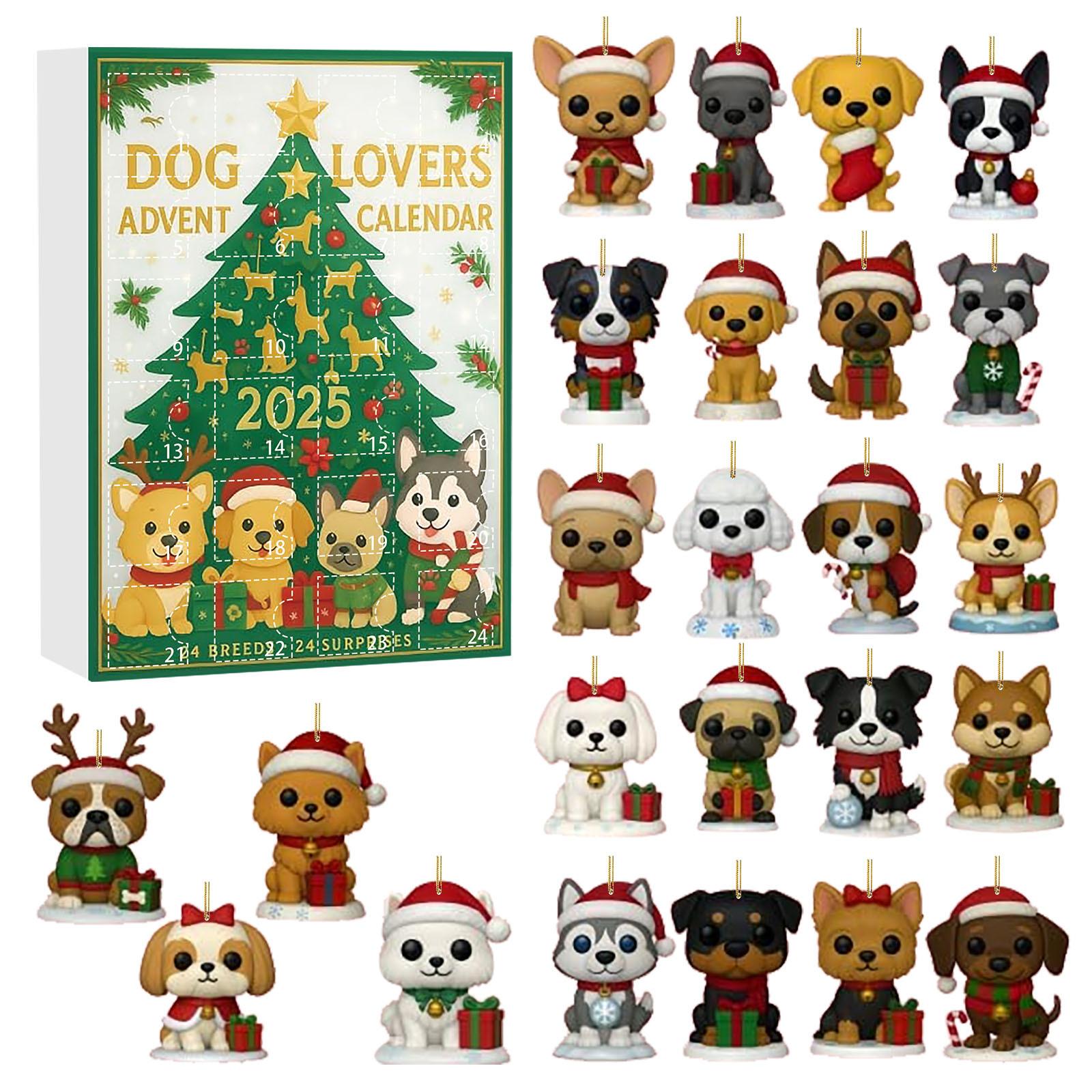 

Dog Lovers Advent Calendar 24 Days Dogs Countdown Animal Advents Calendars Puppy-Themed Christmas Gift Set Holiday Gift Acrylic 2D