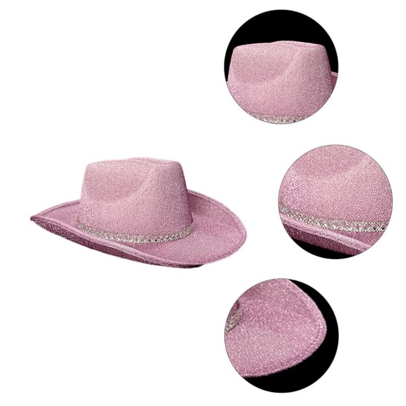 Glitter Cowboy Hat Fedora Cowgirl Hat Bachelorette Party Hat For Bridal Party Western Cowboy Hat Bachelorette Party Prop